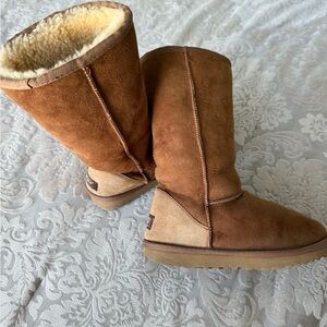 UGG Tan Suede Shearling Boots